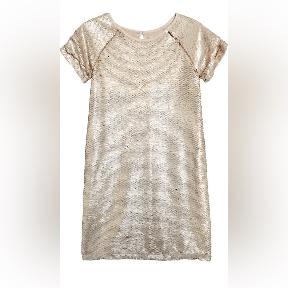 NEW✨Peek Aren’t You Curious Gold Isabella All-Over Sequin Shift Dress Size 8 👗